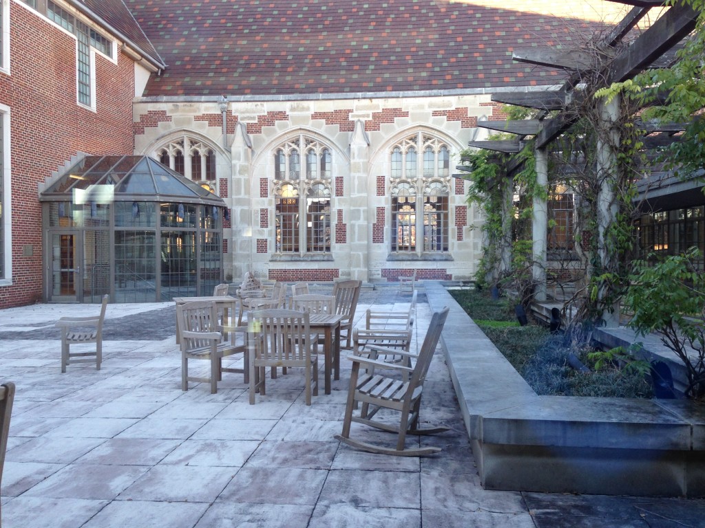 The courtyard, empty and lonely in January.