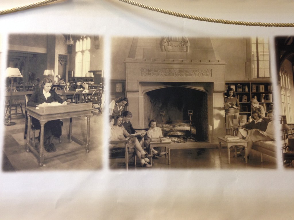 Pictures from the 1940s of students in grand reading room
