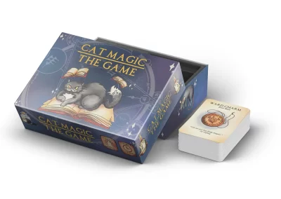 Cat Magic: The Game box and cards.